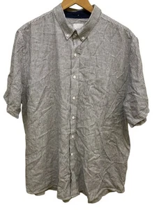 Onia Shirt Men’s XL Blue Linen Blend Short Sleeve Button Up  Stretch - Picture 1 of 4
