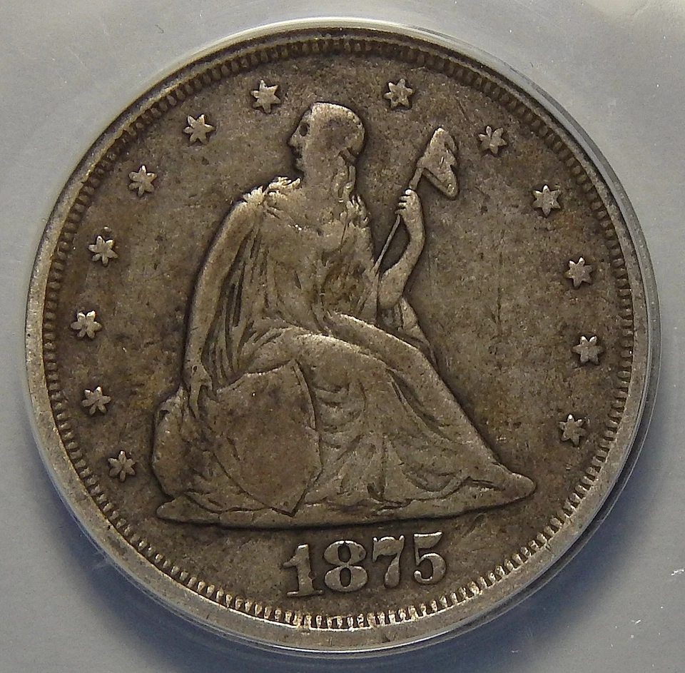 1875-S ANACS F15 SEATED LIBERTY TWENTY CENTS - Image 1 of 4