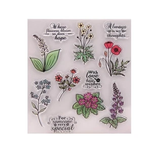 Flower Clear Stamps Stencil for Card Making DIY Scrapbook Photo Album Craft - Picture 1 of 3