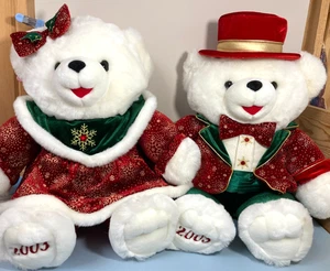 "Juego de 2 osos de peluche de copo de nieve de Navidad 22"" vintage 2003 Dan Dee como nuevo" - Imagen 1 de 15