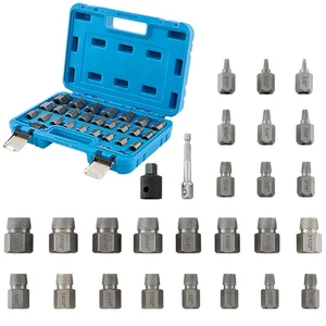 27 PCS Multi-Spline Screw Extractor Set w/ 3/8” Drive Hex Head Bolt Remover - Picture 1 of 10