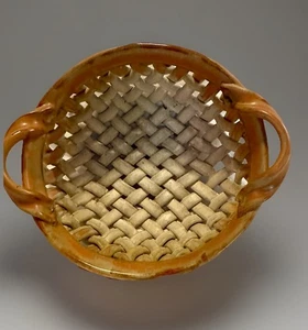 Homestead Heritage Waco Tx cesto ceramica gres fatto a mano firmato pesante - Foto 1 di 15