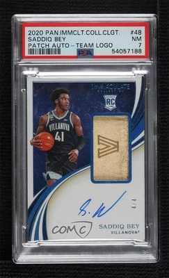 2020 Immaculate Collegiate /4 Saddiq Bey #48 PSA 7 RPA Rookie Patch Auto Tag RC - Image 1 of 2