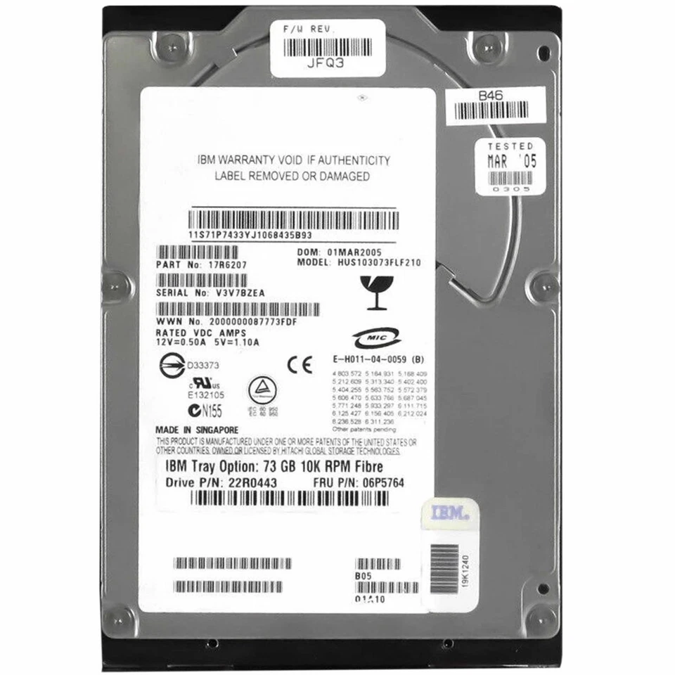 HITACHI HUS103073FLF210 Hard Disk FC Fibre Channel 73,4GB 10RPM - Image 1 of 1