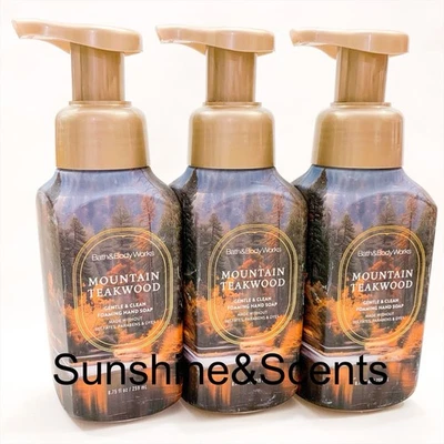 3-PACK Bath & Body Works MOUNTAIN TEAKWOOD Gentle Foaming Hand Soap 8.75oz NEW - Image 1 of 2