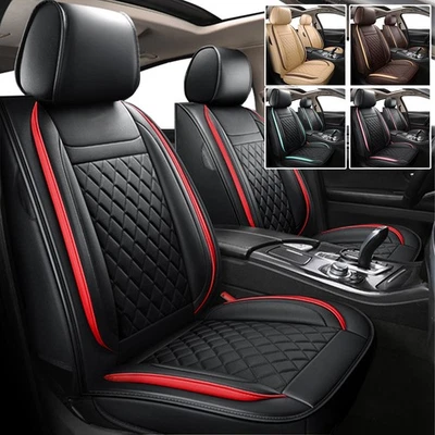 For Toyota Camry Full Set PU Leather Car 5 Seat Covers Cushion Protector Pad Mat - Image 1 of 4