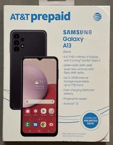 New AT&T Prepaid Samsung Galaxy A13 LTE 32GB Smartphone - Picture 1 of 2