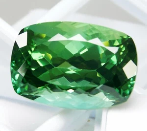 Natural Green Demantoid Garnet 55.20 Ct Cushion Cut Unheated Certified Gemstone - Picture 1 of 17