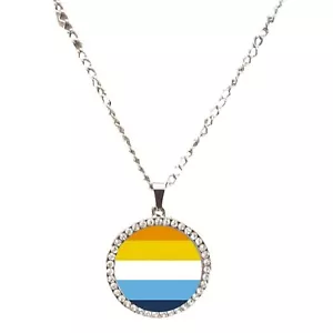 Aroace Pride LGBTQ Silver Colour Necklace With Diamante Pendant + Gift Box - Picture 1 of 4