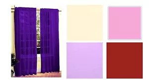COLOUR MATCH SLOT / TAB TOP VOILE CURTAIN PANEL NET purple red cream 60 x 90 - Picture 1 of 3