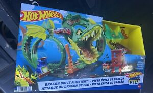 Hot Wheel Dragon Drive Fire Fight Track Set/1:64 Scale Toy