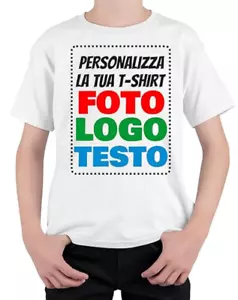 T-Shirt Maglietta Personalizzata TShirt Stampa a colori Resistente Qualità - Foto 1 di 4