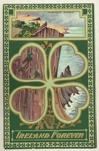 Carte postale de la Saint-Patrick Fairhead Antrim Irlande pour toujours vintage inutilisée - Photo 1/2