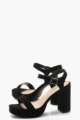 Tacones de plataforma Boohoo ancho de dos partes Foto 1 de 4