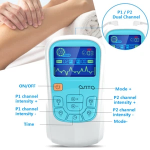 TENS Unit Muscle Stimulator 25 Modes EMS Pulse Device Rechargeable Dual Channel - Picture 1 of 12