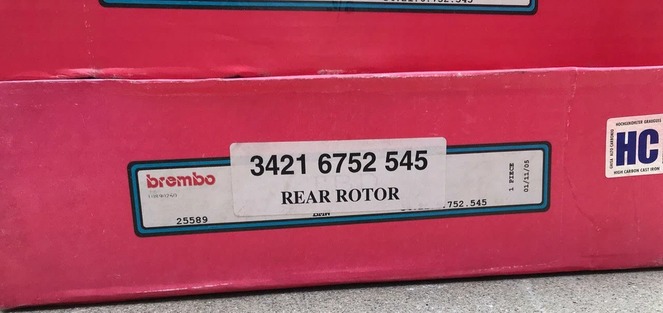 *布雷博后制动转子 - 34-21-6-752-545 - 适用于宝马 Z4 2003-2005 — 第 1/1 张图片