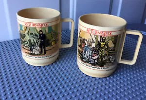 2 1983 Deka Star Wars Tassen RETURN OF THE JEDI~EWOKS~LEIA~C3P0 R2D2~Yoda~Luke~ - Bild 1 von 9