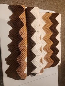 Afghan Throw/ Blanket Handmade Chevron Pattern 56” X 70” Brand New - Picture 1 of 7