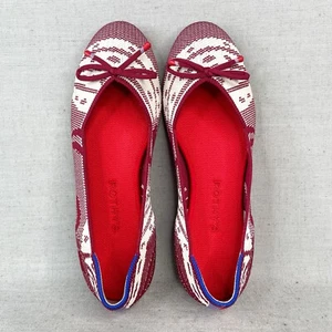 Slip donna Rothys 7,5 The Flats botanico bordeaux fiocco maglia comodo ritirato - Foto 1 di 13