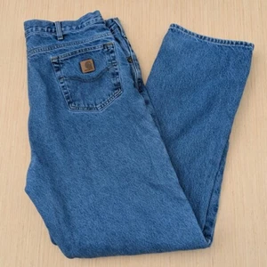 Jeans uomo Carhartt foderato in flanella vestibilità rilassata denim blu 38X34 - Foto 1 di 9