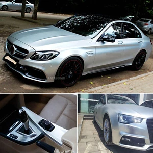 Silver Flexible Full Car Wrap Satin Matte Chrome Vinyl Upgrade Metal Sticker AX - Picture 1 of 5