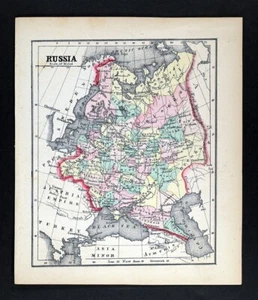 1857 Morse Map Kiev Ukraine Finland Black Sea Poland St. Petersburg Russia - Picture 1 of 4