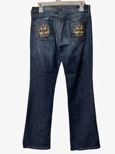 7 For All Mankind Medallion Pocket Bootcut Jeans Damen Größe 28 verziert - Bild 1 von 22