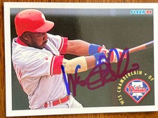 Wes Chamberlain Autographed 1994 Fleer Philadelphia Phillies Baseball Card #584