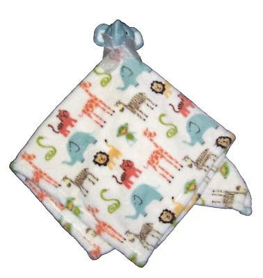 Thro Usado en Excelente Condición Safari Animales Elefante Bebé Manta Vellón Nunu Seguridad 30x30" Lovey Foto 1 de 4