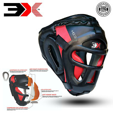 Boxing Head Guard By 3X Sports MMA Martial Art Headgear Face Protector For Adult