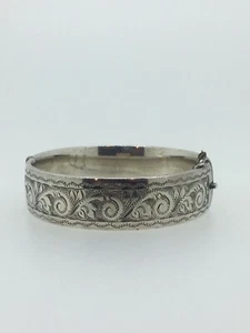 925 Sterling Silver English Vintage Bangle. Birmingham, circa 1960’s.  - Bild 1 von 6
