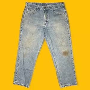 Pantalones de mezclilla azul calce relajado vintage Carhartt B17 para hombre talla 36x27-1/2 - Imagen 1 de 5