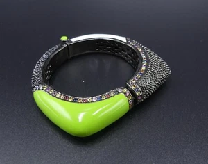 Vintage marked 925 MCL MATTHEW Campbell LAURENZA square round enamel rhineston - Picture 1 of 12