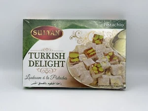 Sultan Turkish Delight Pistachio, No Preservatives, Low Fat Dessert 16 Oz - Picture 1 of 2