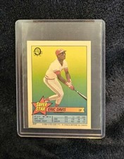 1989 Topps Super Star Sticker #47 Eric Davis Reds #49 & #229 Sticker Back