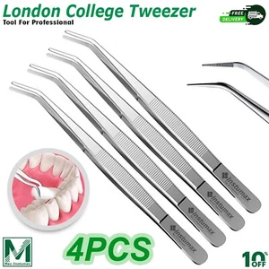 London College Tweezer Surgical Cotton & Dressing Forceps Plier Serrated Tip Lab - Picture 1 of 4