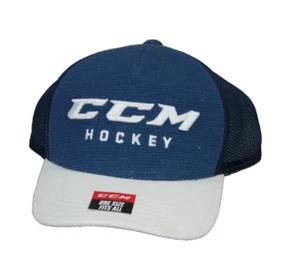 Gorra de camionero de hockey azul marino/blanca fiel al hockey CCM joven/niño-juventud OSFA - Imagen 1 de 3