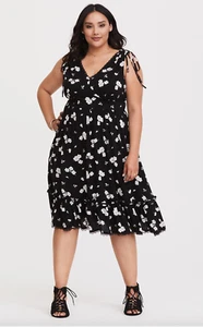 Torrid ~ Midi Challis Skaterkleid ~ Größe 2 ~ Neu mit Etikett - Bild 1 von 3
