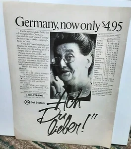 1981 Bell Telephone Call To Germany Ach Du Lieber Original Print Ad - Picture 1 of 1