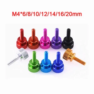 M4 Aluminium Anodised Color Knurled Thumb Screws High Head Hand Grip Knob Bolts - Picture 1 of 22