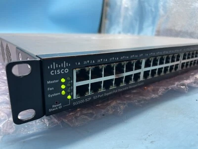 Cisco SG500-52P-K9  48 Port Gigabit Ethernet PoE+ 2xGE/2x5GE SFP SG500 52P  - Image 1 of 4