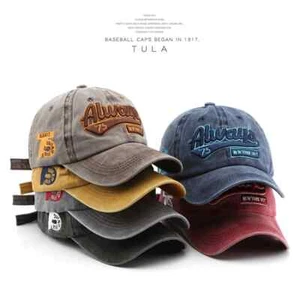 Men's Women Denim Distressed Washed And Aged Unisex Embroidered Baseball Cap - Picture 1 of 9