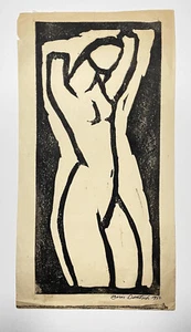 "Nude Woman," Boris Deutsch, Monotype, Ink Signed & Dated, Acceptable - Picture 1 of 7