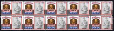 ED DELAHANTY BASEBALL GREAT HALL OF FAME INDUCTEE STRIP OF 10 MINT STAMPS