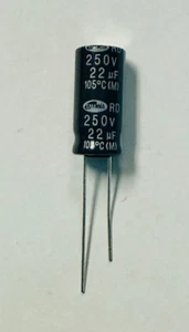 22uF 250V  22MFD Radial Capacitor 105°C 10x21mm  Samwha - Picture 1 of 1