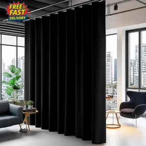 Privacy Room Divider Curtain - Thermal Insulated Divider Curtains with Hooks, Ex - Picture 1 of 12