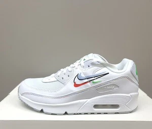 NIKE AIR MAX 90 "MULTI SWOOSH" (GS) TRAINERS (DN3730 100) - Picture 1 of 10