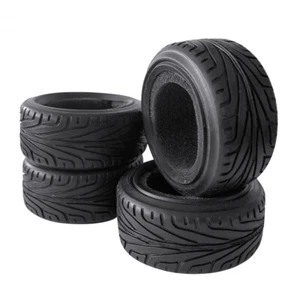 4x 1/10 RC On Road Cars Soft Rubber Tires Set With Foam 28mm/26mm Width - Picture 1 of 6