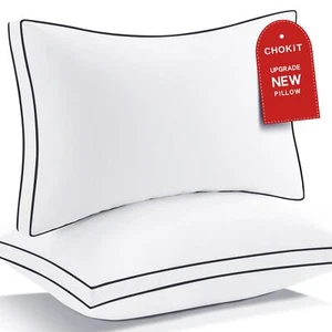 Premium Pillows Queen Size Set of 2, Fluffy and Supportive 7D Down Alternative B - Picture 1 of 8