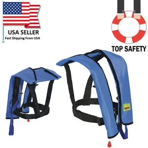 Adults Manual Life Jacket Vest Inflatable Aid Sailing Kayak Canoeing Fishing A++ - Picture 1 of 14